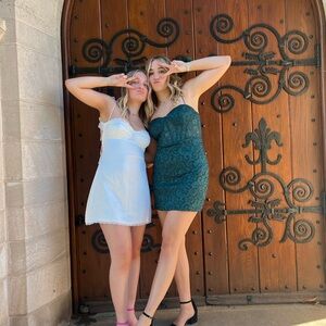 Dark Green mini dress